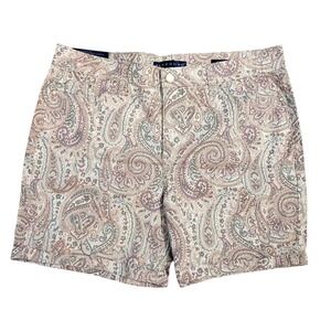 NWT Bandolino Amy Shorts Paisley Bermuda Stretch Modern Fit Tummy Slimming Sz 14